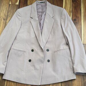 Zara Double Breasted Pink Mauve Suit Jacket 40R